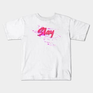 Slay - LGBTQ Queen Pride hot pink Kids T-Shirt